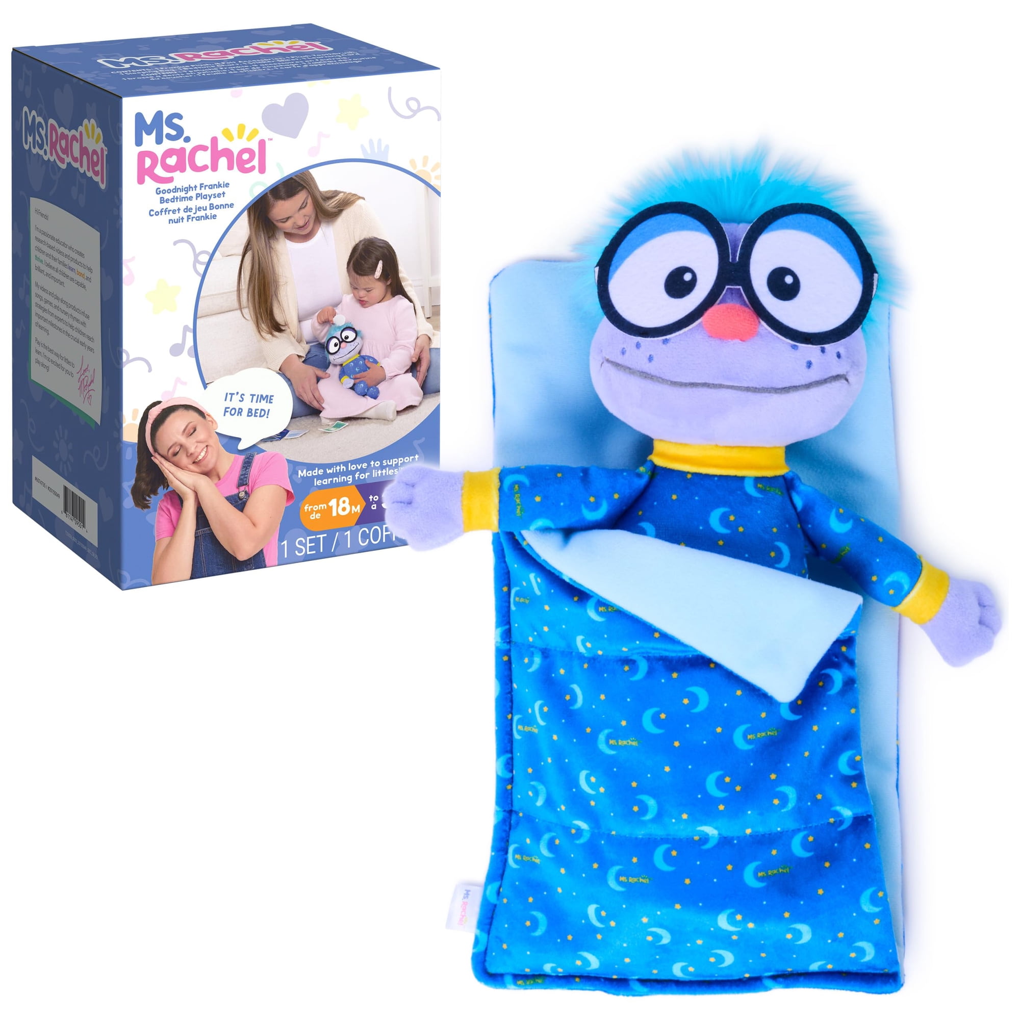 Set De Juego Para Dormir Ms. Rachel Goodnight Frankie, 28 Cm, Con Accesorios