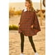 thumbnail image 2 of Poncho a Cuadros con Cuello Alto y Cierre en Contraste en el Bolsillo Interior Delantero, 2 of 7