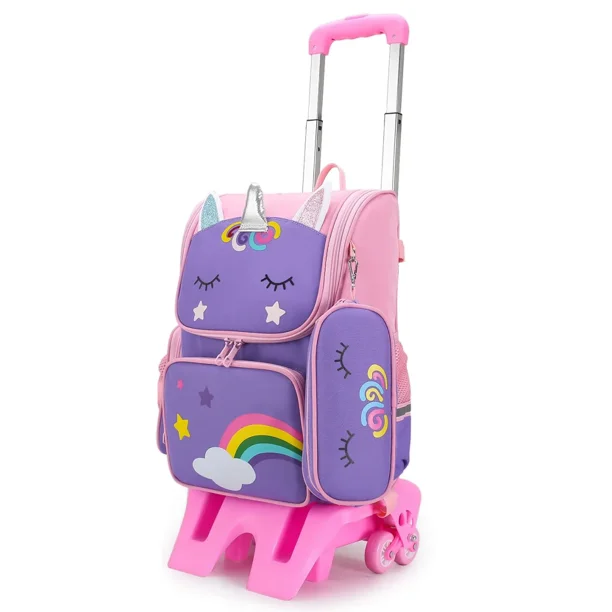 Children's trolley schoolbag cute cartoon girl schoolbag primary school student backpack primary school student backpack