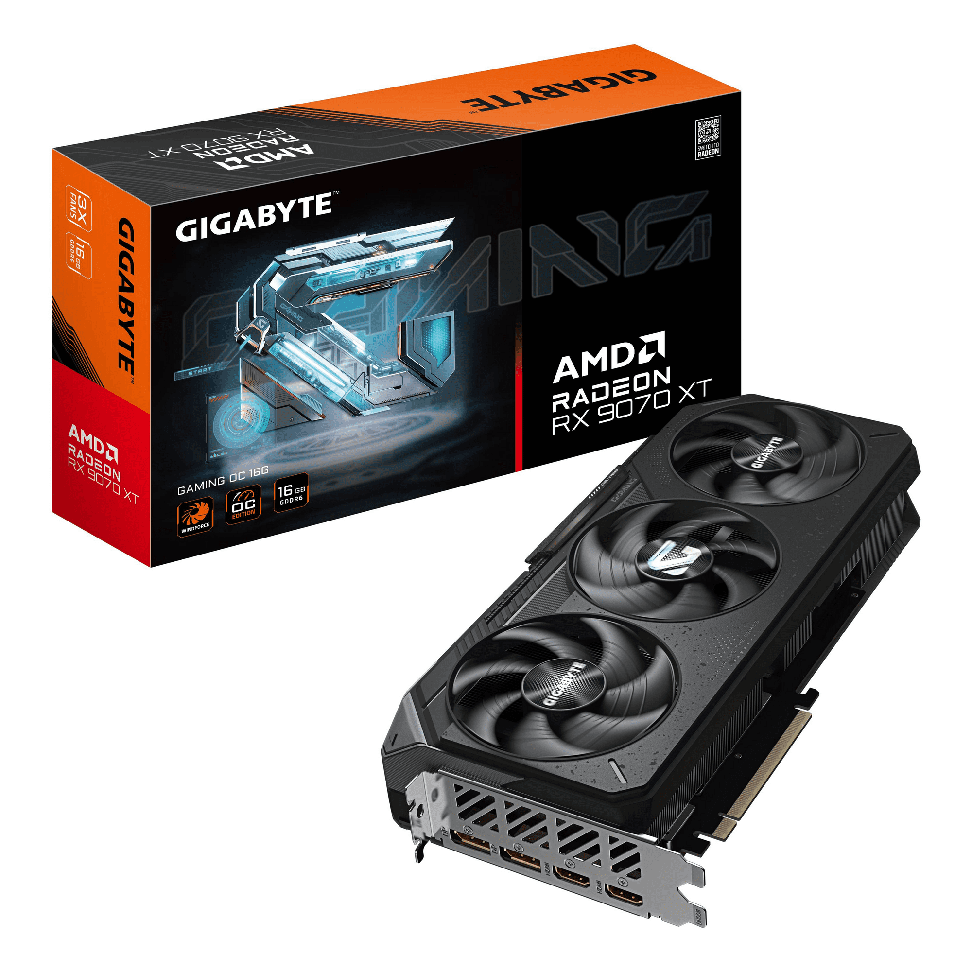 Tarjeta De Video Gigabyte Radeon Rx 9070 Xt Gaming Oc, 16gb Gddr6, 256-bit, Pci-e 5.0