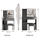 thumbnail image 1 of 37" Left Drawer Desktop LED Vanity Table + Cushioned Stool, Large Sliding, Touch Control, 3-color Switching Mirror, High Capacity Storage Fashionable Makeup Dressing Set, EPA, GCC, UL Certificate, 1 of 3