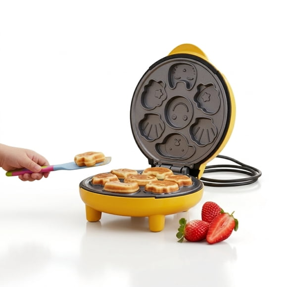 Wafflera Para Ninos Mini Maquina De Mini Tortas Y Panqueques Con Diseños De Figuras Animadas Placas Antiadherentes Rapido Calentamiento Ideal Para Desayunos Y Meriendas Infantiles FIGOIMPORT