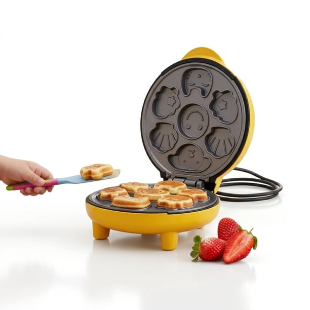 Wafflera Para Ninos Mini Maquina De Mini Tortas Y Panqueques Con Diseños De Figuras Animadas Placas Antiadherentes Rapido Calentamiento Ideal Para Desayunos Y Meriendas Infantiles FIGOIMPORT