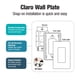 thumbnail image 5 of Placa protectora para interruptor de luz Lutron Claro, blanca, 3 elementos, sin tornillos, 5 of 5