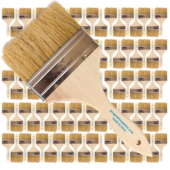 Pinceles Pro Grade Chip de 4 pulgadas y 96 unidades, color marrón claro