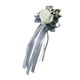 thumbnail image 2 of coche de la boda flor de seda artificial y decoración del partido de la cinta gris plata, 2 of 3