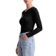 thumbnail image 3 of INSPIRE CHIC Camisas de Mujer Cuello Asimétrico Mangas Largas Blusa Ajustada Primavera Otoño Pecho Ahuecado Anillo Vinculado Tops para Salir Talla X Grande Negro, 3 of 6