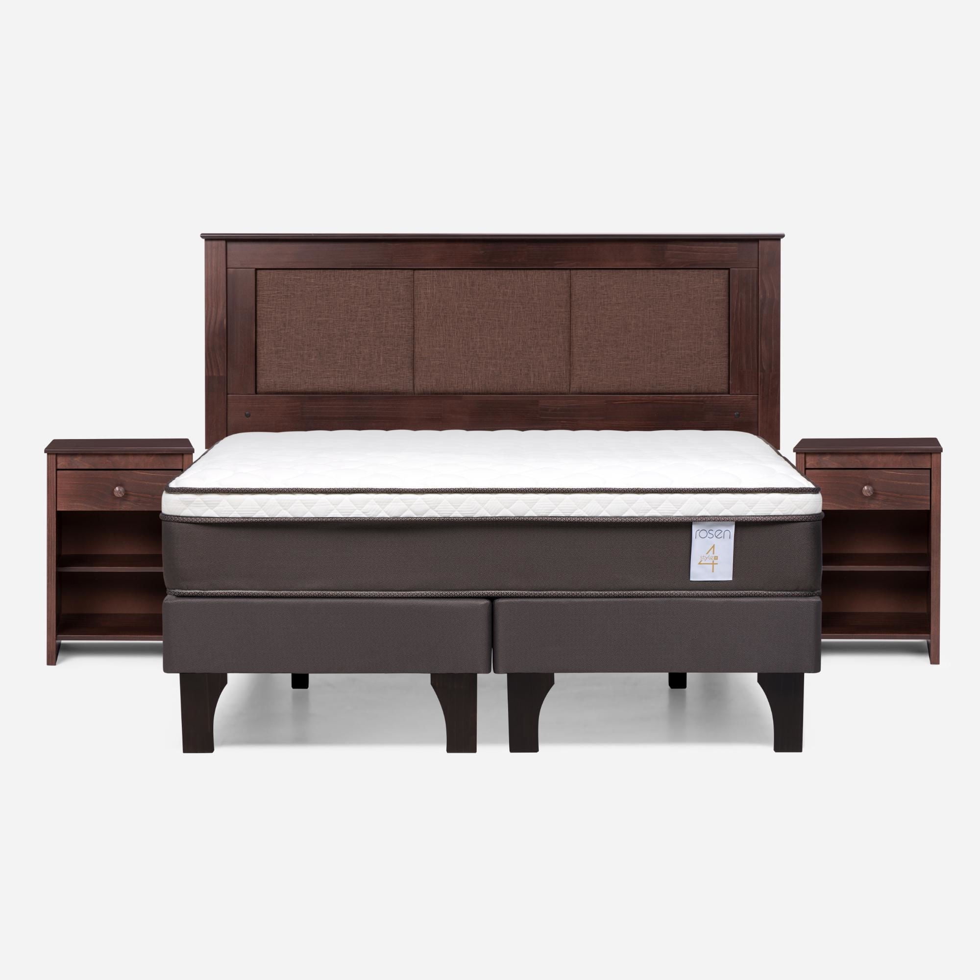 Cama Europea New Style 4 Plus Combo Rachel 2 Plazas