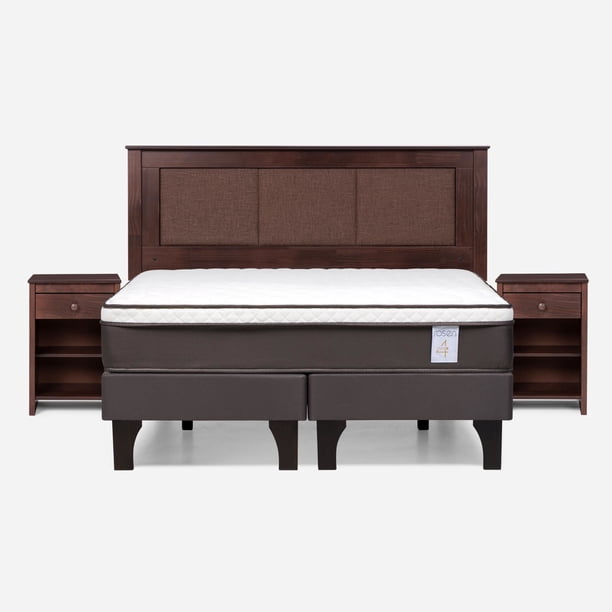 Cama Europea New Style 4 Plus Combo Rachel 2 Plazas