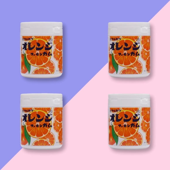 Pack 4 Botellas Chicle Mármol Naranja Marukawa 130 Gr