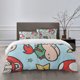 thumbnail image 1 of Mario Bedding Sets Bed Cartoon Duvet Cover Lightweight 3 Piece Bet Sets for Kids Boys Girls, 1 of 5