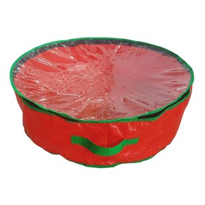 Magideal - Bolsa De Almacenamiento Portátil Para Corona De Navidad, Bolsa De Navidad Con Asa, Organizador De De Navidad Para Guirnalda De Flores Artificial , Rojo 76X28Cm