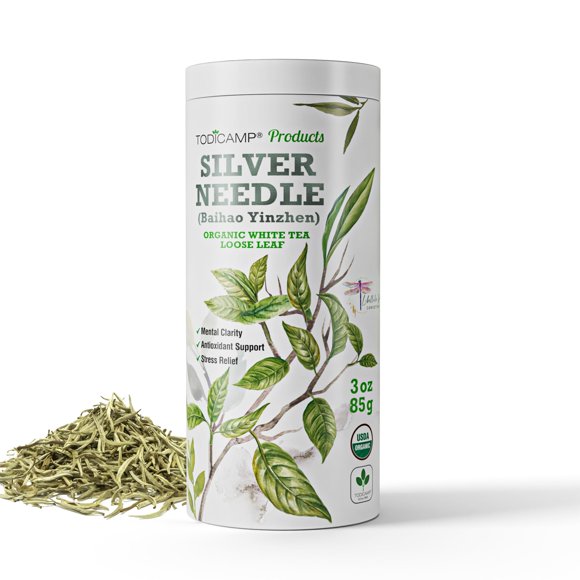 Tea TODICAMP Silver Needle, hojas sueltas blancas orgánicas, 85 g