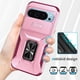 thumbnail image 2 of Funda Armada para Google Pixel 9 con Tapa Deslizante y Soporte Magnético Giratorio Rosa, 2 of 5