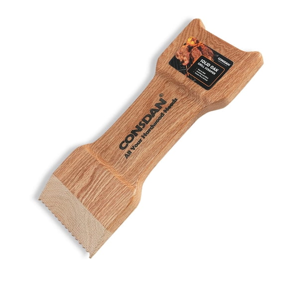 Raspador de parrilla CONSDAN de madera de roble macizo sin cerdas para barbacoa