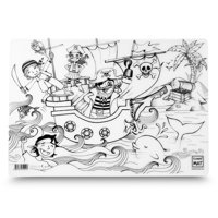 Funny Mat - Tapete Reutilizable Para Colorear Piratas +3 Años ¡Nuevo En Chile!