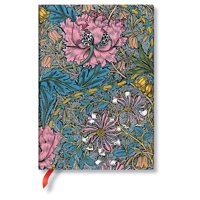 Paperblanks - Libreta William Morris Madreselva Rosa T. Dura Con Lineas, Midi