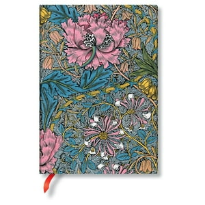 Paperblanks - Libreta William Morris Madreselva Rosa T. Dura Con Lineas, Midi