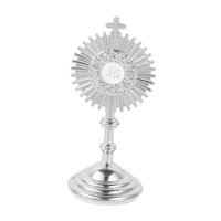 Magideal - Crucifijo De Pie Con Soporte, Colección De Esculturas De Aleación De Zinc, Adorno Para Coche, Crucifijo De Jesús Para Dormitorio, Decoración Del Hogar Plata L