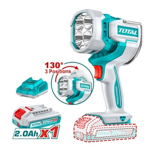 Linterna Inalámbrica 20V 2000 Lúmenes Con Batería Y Cargador Total