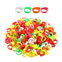 Magideal - 100 Uds Anillos Para Patas De Pollo Banda De Identificación De Pollo Con Señal Bandas Para Patas De Aves De Corral Bandas Para Pies Para Gallinas De