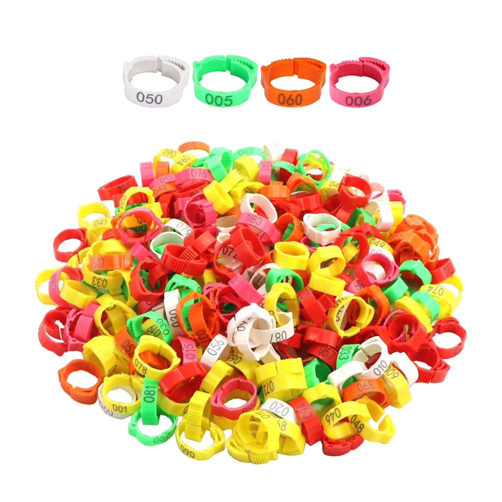 Magideal - 100 Uds Anillos Para Patas De Pollo Banda De Identificación De Pollo Con Señal Bandas Para Patas De Aves De Corral Bandas Para Pies Para Gallinas De