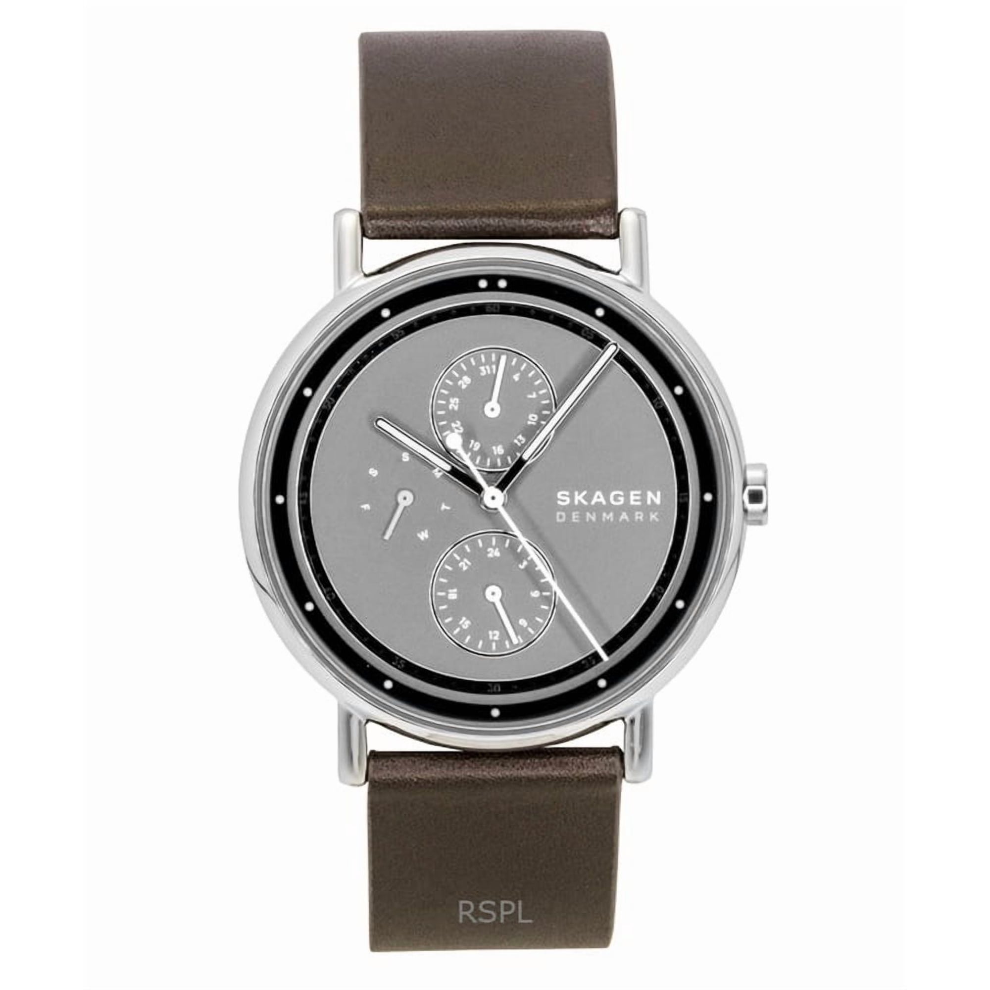 Reloj Multifunción Skagen Signatur Correa De Cuero Gris Hombre