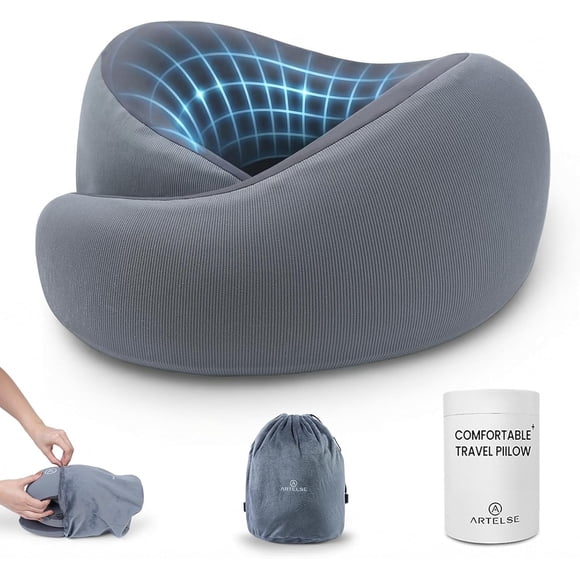 Almohada de viaje para cuello Artelse de espuma viscoelástica con soporte 360°