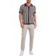 thumbnail image 2 of INSPIRE CHIC Polo de Punto a Rayas para Hombre de Verano con Mangas Cortas y Botones Abajo Camisas Polo de Jacquard XL Marrón Claro, 2 of 6