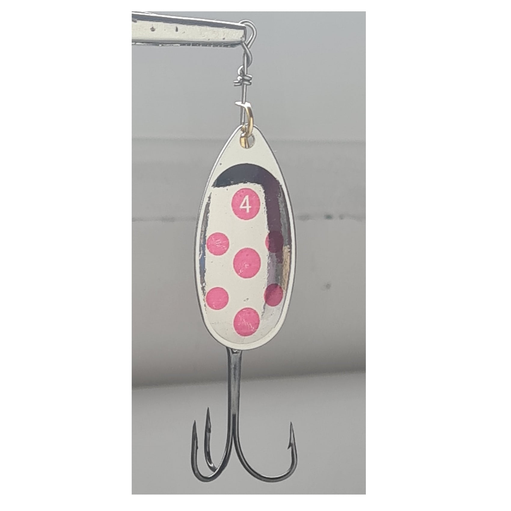 Silstar - Spinner Cucharita 10grs 8,3cms Plata Puntos Rojos #4