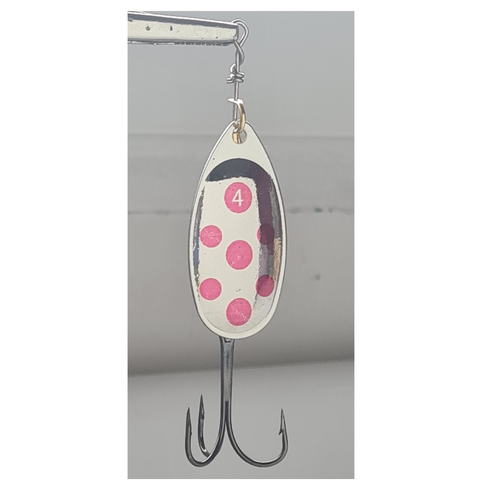 Silstar - Spinner Cucharita 10Grs 8,3Cms Plata Puntos Rojos #4