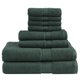 thumbnail image 1 of Juego de Toallas Madison Park de 8 piezas, verde oscuro, 800 GSM, 1 of 9