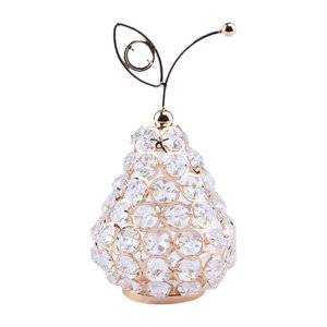 Magideal - Adorno De Fruta De Cristal, Figuritas De Pera Creativas Brillantes Coleccionables, Pera De Fruta De Cristal Para Cumpleaños, Sala De Estar, Oficina, D Cuentas Octagonales