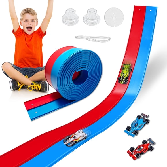 Pista De Carreras Para 4 Autos Set Flexible De Doble Carril De 4 5 M