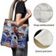 thumbnail image 3 of Cibernético Bolso de tela con estampado de lienzo para mujer, bolsa de compras reutilizable y estética, con cremallera interior, regalo para mujer,40*45cm., 3 of 6