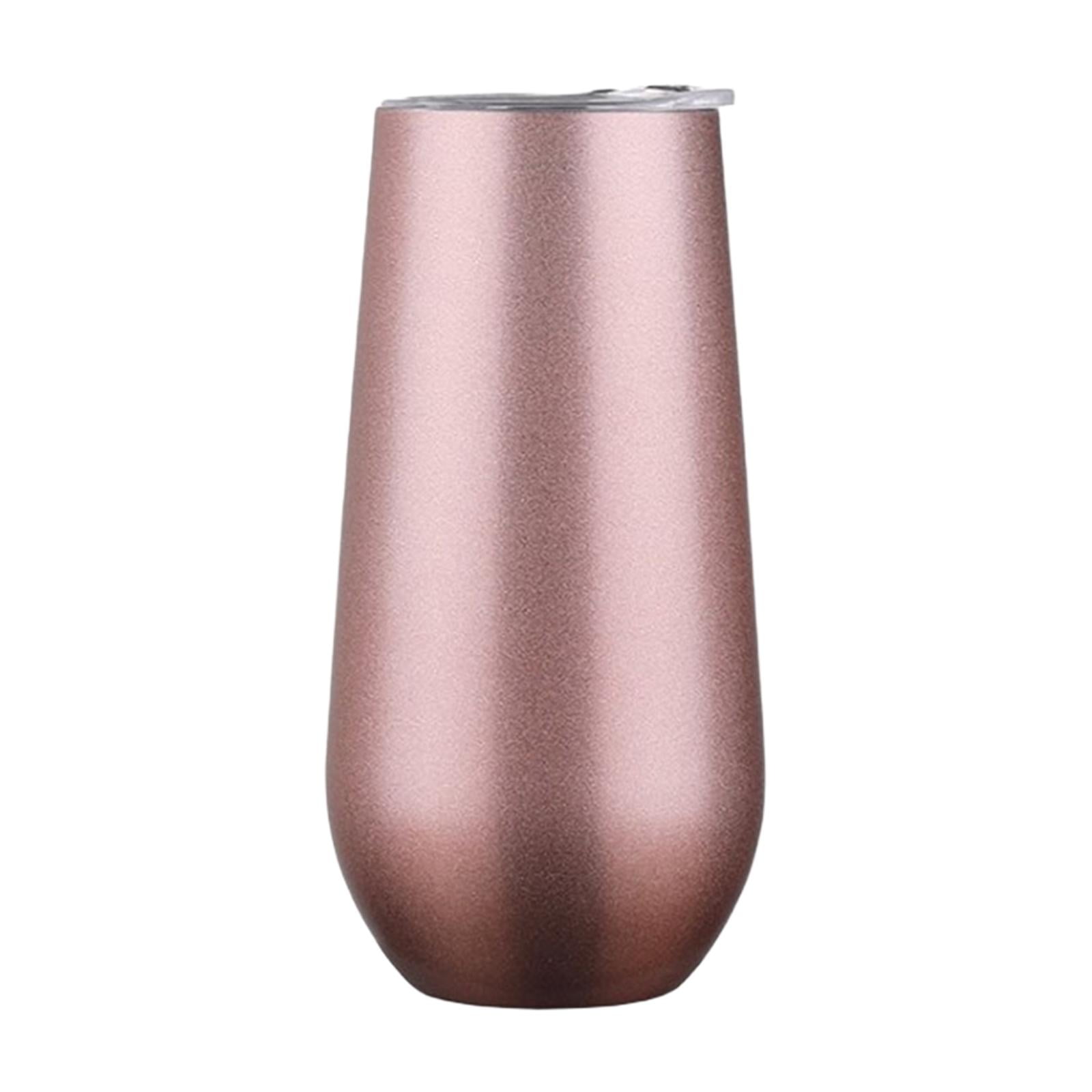 Bothyi - Vaso De Vino De Acero Inoxidable Con Tapa, Vaso Aislado Para Pesca En Barbacoa, Oro Rosa