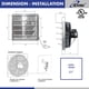thumbnail image 5 of Ventilador de escape con persiana montado en la pared iLiving 20 ILG8SF20V-ST, 5 of 5