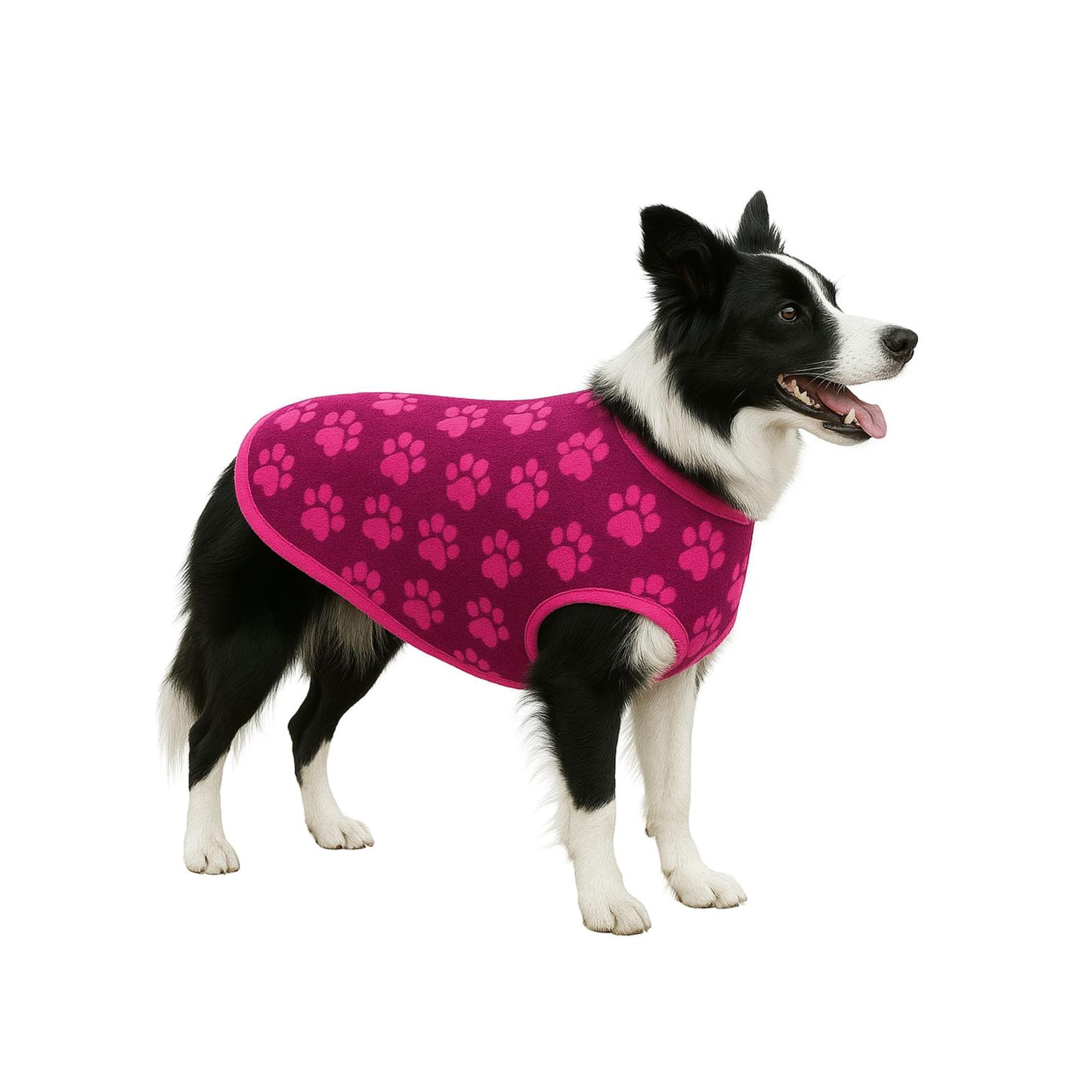 Capa Polar Perro 4XL 62 cm Abrigo Invierno Border rosa 4XL