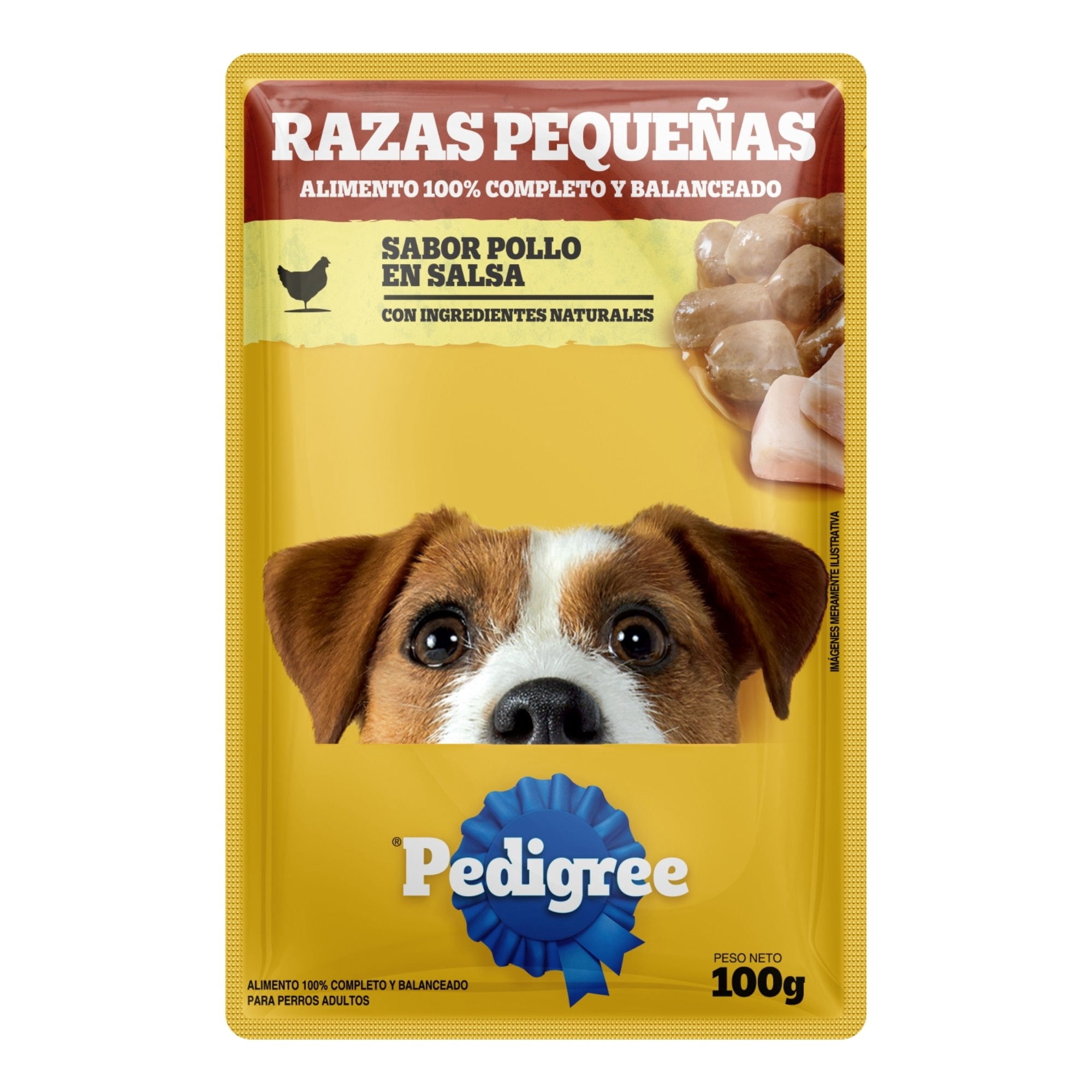 Alimento Húmedo Perro Adulto Raza Pequeña Sabor Pollo Pouch 100 g Pedigree