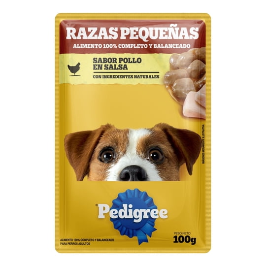 Alimento Húmedo Perro Adulto Raza Pequeña Sabor Pollo Pouch 100 g Pedigree