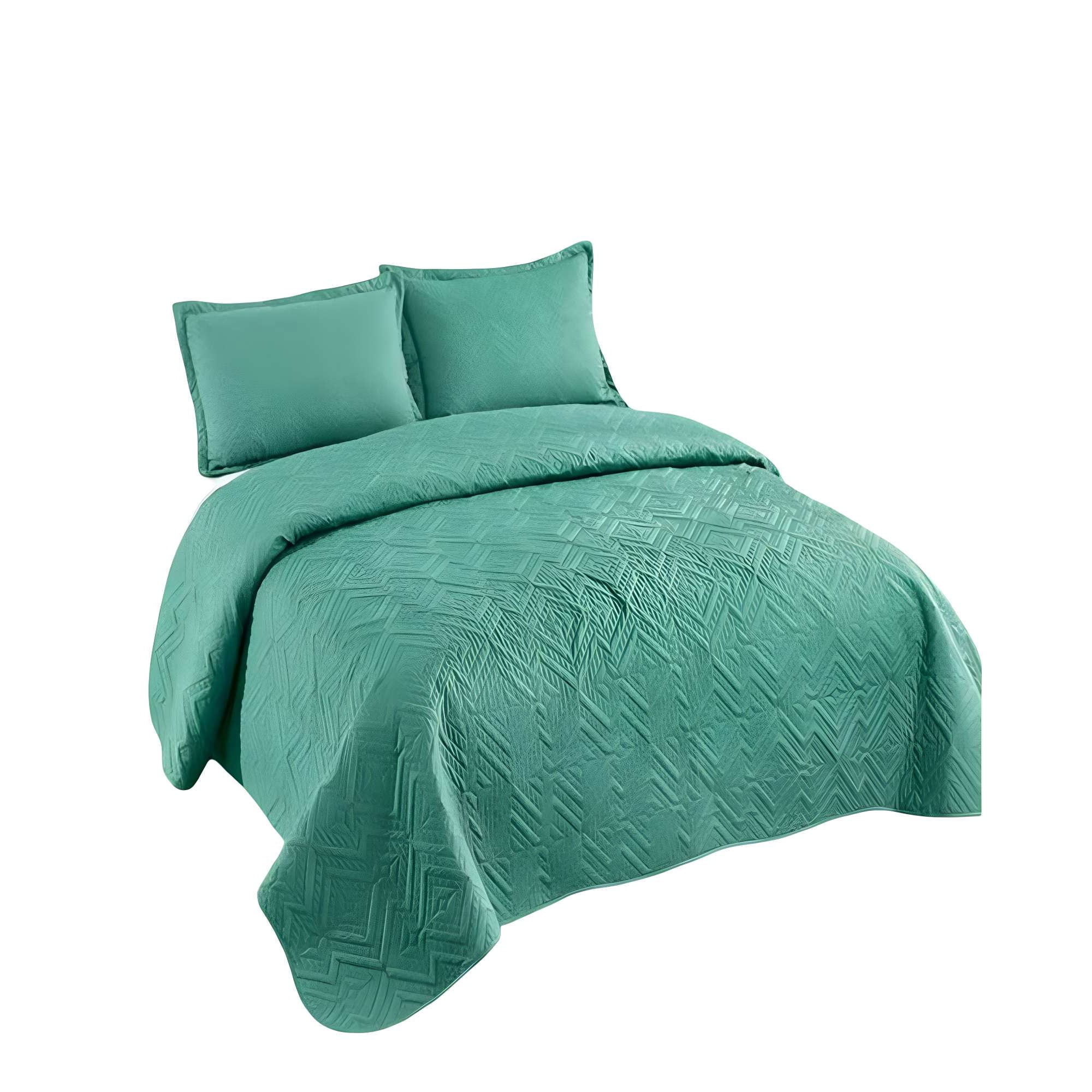 Genérico - Quilt Cubrecama De Verano Con Colores Lisos Plaza Y Media Turquesa O