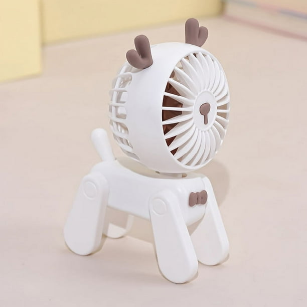 1PC Deer/Dog Portable Handheld Battery Powered Fan, 500mAh USB Rechargeable Battery Operated Fan Desk Fan Mini Small Fan