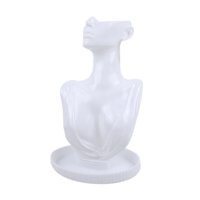 Magideal - Soporte De Exhibición De Collares Soporte De Exhibición De Collares Organizador De Joyas Cadena De Collares Busto De Joyería Para Ferias Comerciales P Blanco