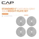 thumbnail image 2 of Juego de discos de peso CAP Barbell de hierro fundido estándar de 1 pulgada, 10 kg, 2 of 5