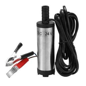 Magideal - Bomba Diésel De 38 Mm, Bomba De Transferencia De Combustible Diésel De Acero Inoxidable Para Automoción, Agua, Aceite, Transferencia De Combustible Plata 24V