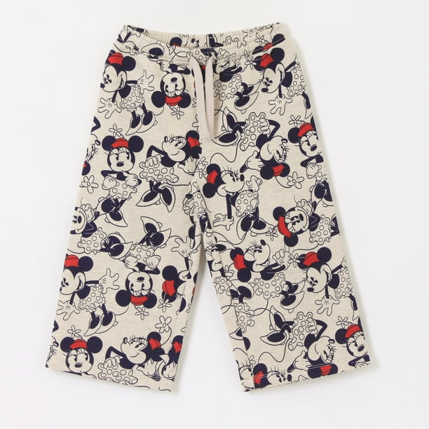 Pantalón de Buzo Niña Palazzo Full Print Minnie Beige Disney