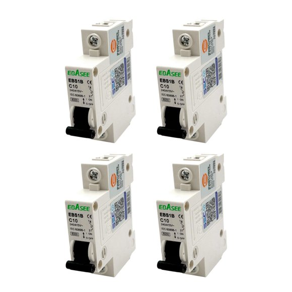 Pack 4 Interruptor Automático Ebasee 1x 10a Curva C 6ka Sec