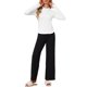 thumbnail image 2 of INSPIRE CHIC Ropa Interior Térmica para Mujeres con Agujeros para Pulgares Capa Básica de Forro Polar Manga Larga Long Johns Cuello Simulado Cruzado con Giro para Invierno Frío S Blanco, 2 of 6
