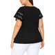 thumbnail image 5 of Agnes Orinda Blusas Sólidas de Verano con Encaje y Mangas Cortas Huecas para Mujer Talla Grande 2X Negro, 5 of 8