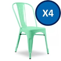 Topdeco - Pack 4 Sillas Tolix Color Mint, Comedor, Evento, Restaurant